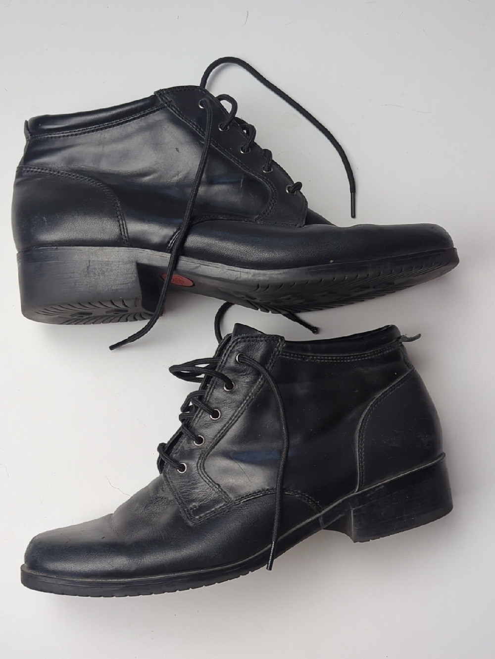 SPORTO Women's Black Leather Lace up Ankle Boots 10
